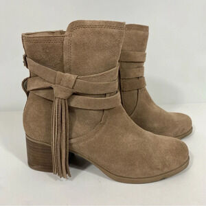Koolaburra by UGG Kenz Women Ankle Boots US7 Boho Western Fringe Casual Leather